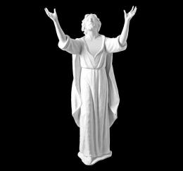 SYNTHETIC MARBLE CHRIST WITH ARMS IN HIGH